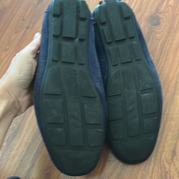 Ferragamo navy suede loafers with silver buckle 42 - Picture 5 of 8